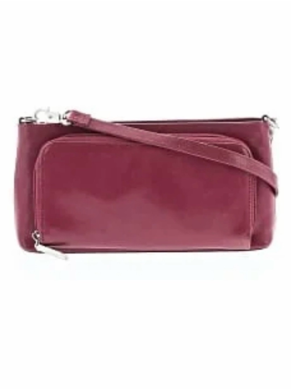 HOBO Burgundy Leather Crossbody with Front Zip Pocket